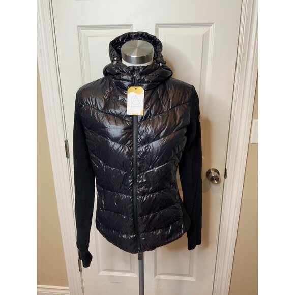 Moncler Grenoble Black Puffer Polar Fleece Hooded Zip-Up Cardigan Jacket Size XL - Picture 6 of 16